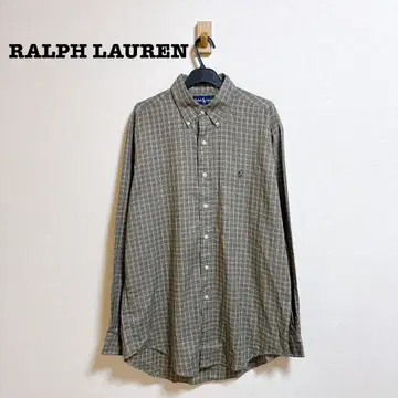 RALPH LAUREN 버튼 다운 셔츠 코튼 100% 체크