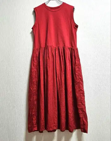 네스트로브 nest Robe 도킹 원피스 빨간색 린넨 코튼