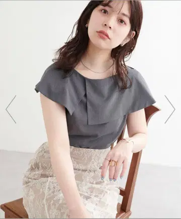 natural couture/아지메 컬러 오프숄더 블라우스 웹 한정판