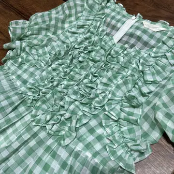 제인 마플 깅엄 체크 프릴 원피스