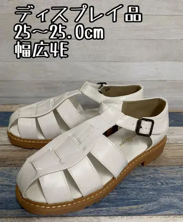 유즈드 25.0~25.5cm 폭 넓은 로우 힐 구르카 샌들 x175