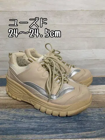 유즈드 상품 24~24.5cm 베이지 계열 볼륨 통굽 스니커즈 x174