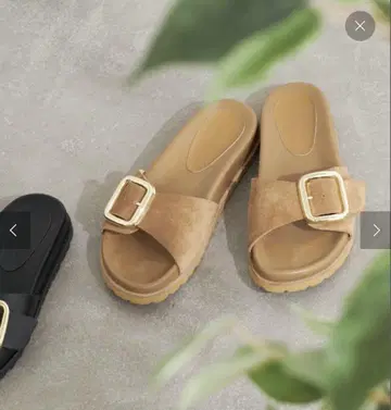 LE TALON 가죽 버클 슬라이더 샌들