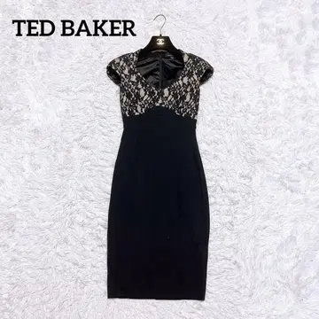TED BAKER 레이스 2톤 타이트 드레스 V넥 슬리브리스
