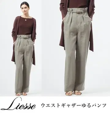 정가 25,300엔 *Liesse(리에스) 팬츠 허리 개더 루즈한 팬츠