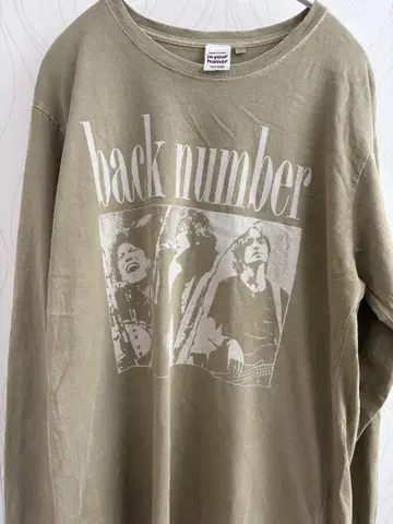 back number 롱 슬리브 티셔츠 올리브