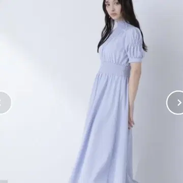 내추럴 뷰티 베이직 셔링 넥 양류 원피스