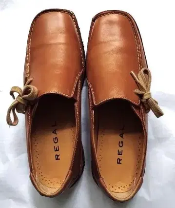 REGAL 로퍼 23.5cm 크레이프솔 사이드 리본 라이트 브라운