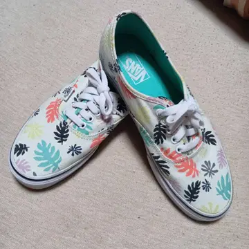 Vans 스니커즈 잎 패턴 화이트/멀티 컬러 새상품급