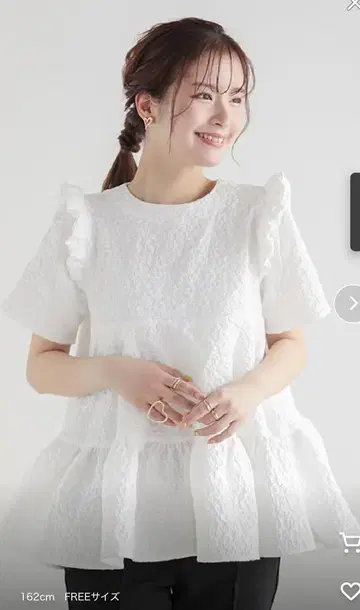 Fit more 플라워 자카드 티어드 탑 F 사이즈