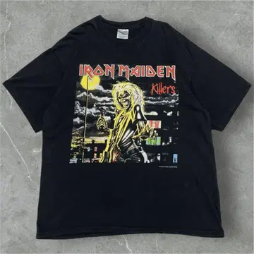 90s 아이언 메이든 빈티지 티셔츠 XL 블랙 킬러스 밴 T6786