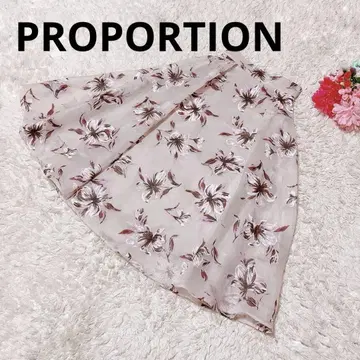 PROPORTION 롱 플레어 스커트 핑크 꽃무늬 S