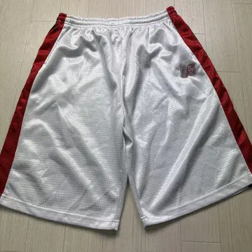 00s FUBU 버스 팬 배기 하프 팬츠 L 광택 화이트 실측치수 W72