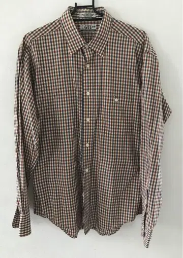 saks fifth avenue 긴팔 체크 셔츠 홍콩산 빈티지