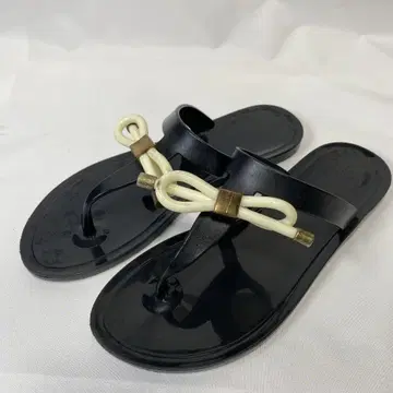 ILSEJACOBSEN 비치 샌들 리본 플랫 슈즈 블랙 24cm