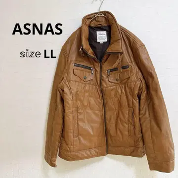 ASNAS 브라운 가죽 자켓 LL