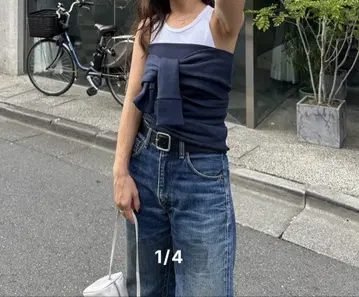 MEME 래핑 스웨트 톱 네이비