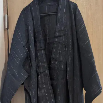 남성용 유카타 L 사이즈 오비 포함 블랙