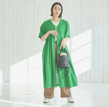 반팔 롱 원피스
