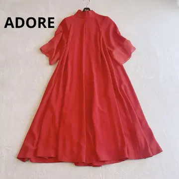 2023 ADORE 미들 조젯 원피스 보타이 드레이프감 소재