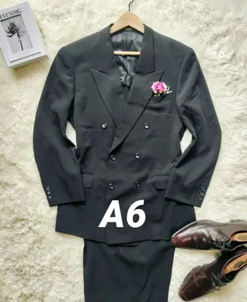 컨디션 최상 여름용 블랙 포멀 더블 6단 A6 남성용 예복 MATSUO