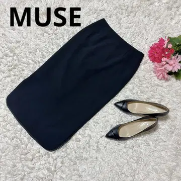 MUSE 무릎 기장 타이트 스커트 블랙 XS