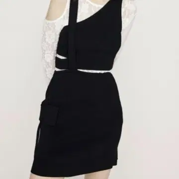 SLY ASYMMETRY LAYER KNIT 숏 원피스