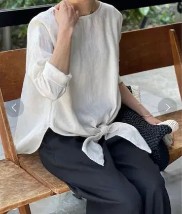 린넨 아이보리 오버 사이즈 튜닉