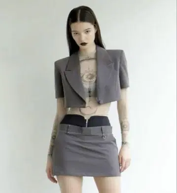 melt the lady w waist mini skirt 그레이