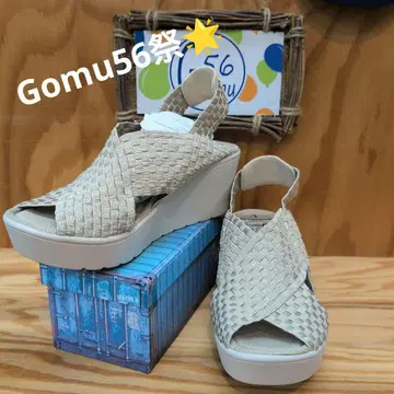 Gomu56 크로스 디자인 웨지솔 샌들 L 사이즈
