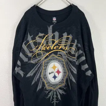 USA 구제 의류 NFL 스틸러스 써멀 롱 T 블랙