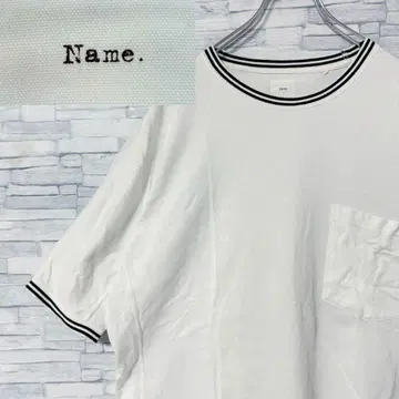 Name. 네임 반팔 티셔츠 사슴 리브 라인 무지 화이트 XL 상당
