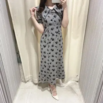 AnMILLE 큰 옷깃 플로키 OP
