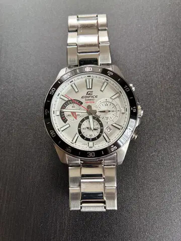 EDIFICE 크로노그래프 시계 실버