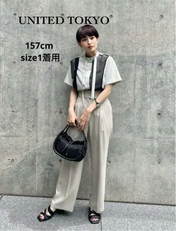 UNITED TOKYO 와이드 팬츠 베이지 스트레이트 S/M