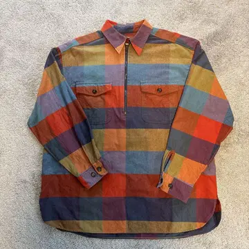 Eddie Bauer 체크 무늬 지퍼 업 셔츠 L