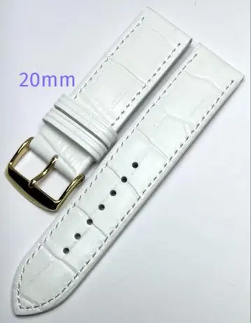 20mm 화이트 칼라 크로커다일 패턴 손목시계 밴드