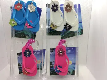 하와이안 비치 샌들 키링 바다 꽃 서핑 귀여운 익명 배송