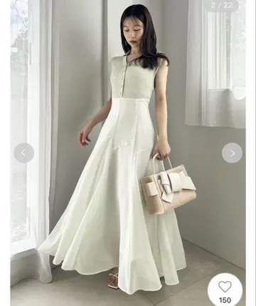 FRAY I.D 폴로 칼라 콤비 원피스 완판 색상 0 사이즈
