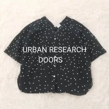 URBAN RESEARCH DOORS 린넨 블라우스 도트 무늬 프리