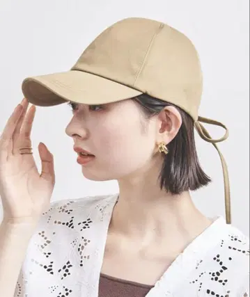 UNITED ARROWS 코튼 백 리본 캡 UV 올리브