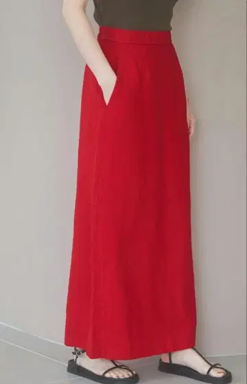 A part by 슬릿 내로우 린넨 스커트