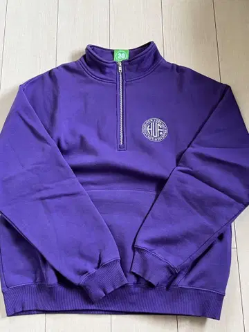 HUF 퍼플 하프 지퍼 맨투맨 L