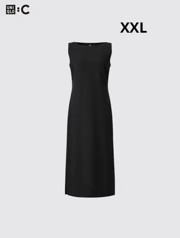 유니클로: C 크레이프 저지 원피스/슬리브리스 블랙 2XL
