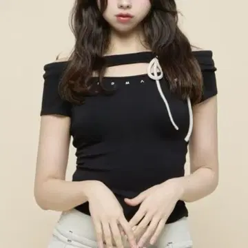 andmary 앤드 마리 Dada 리본 탑 블랙