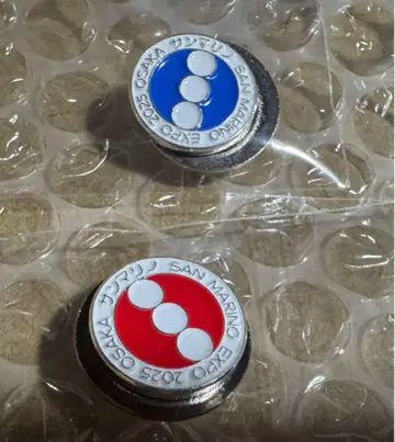 산마리노 공식 로고 EXPO 2025 핀즈 빨간색 파랑 2종 세트 레어!