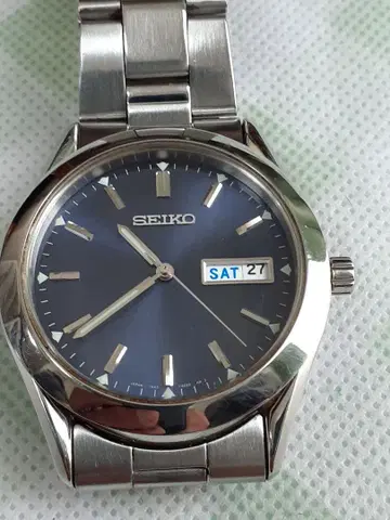 세이코 손목시계 쿼츠 다크 블루