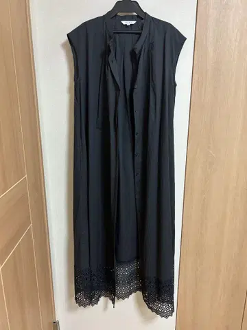 PLST 플라스테 코튼 블렌드 레이스 헴 프렌치 슬리브 원피스 S