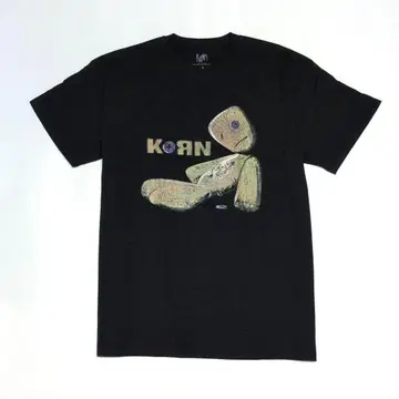 KORN 콘 티셔츠 밴딩 티셔츠 블랙 XL