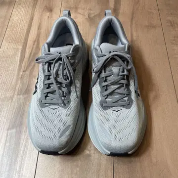 HOKA Bondi 8 그레이 스니커즈. 27.5cm